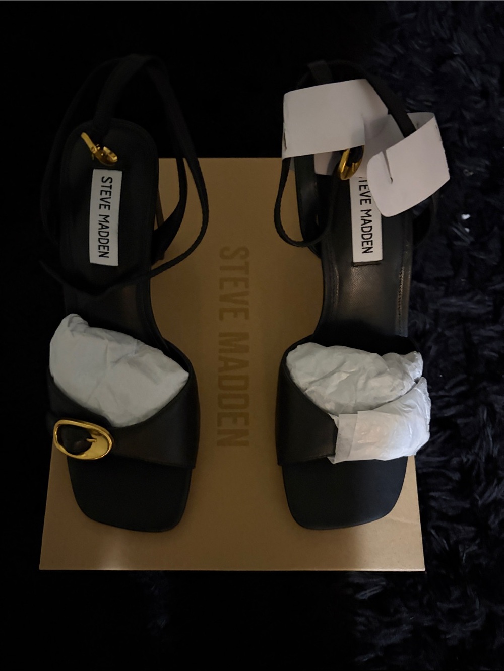 Steve Madden Black Leather Liliana Leat